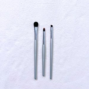 4/$22 Quo Beauty Vegan Makeup Brushe Eye Shadow Liner Brow Lip Silver Travel Set